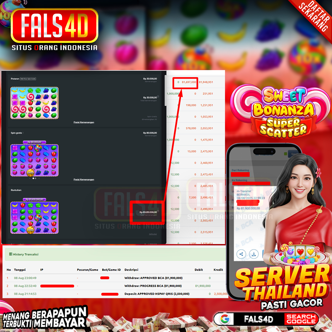 𝐏𝐞𝐦𝐚𝐢𝐧 𝐈𝐃 𝐊𝐟𝐲*** 𝐌𝐞𝐧𝐚𝐧𝐠 𝐑𝐩 𝟖𝟏,𝟗𝟎𝟎,𝟎𝟎𝟎 𝐝𝐢 𝐒𝐰𝐞𝐞𝐭 𝐁𝐨𝐧𝐚𝐧𝐳𝐚 𝐒𝐮𝐩𝐞𝐫 𝐒𝐜𝐚𝐭𝐭𝐞𝐫 𝐅𝐀𝐋𝐒𝟒𝐃