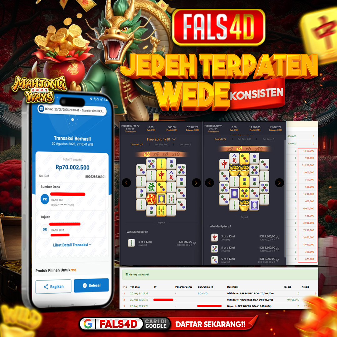 𝐈𝐃 𝐉𝐩𝐛**** 𝐌𝐞𝐧𝐚𝐧𝐠 𝐑𝐩 𝟕𝟎.𝟎𝟎𝟎.𝟎𝟎𝟎 𝐝𝐚𝐫𝐢 𝐌𝐚𝐡𝐣𝐨𝐧𝐠 𝐖𝐢𝐧𝐬 𝟐 𝐝𝐢 𝐅𝐀𝐋𝐒𝟒𝐃