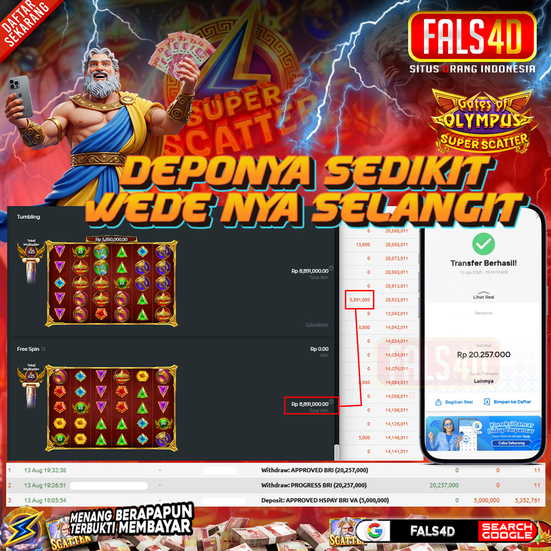 𝐈𝐃 𝐏𝐚****𝐨𝟕𝟕 𝐌𝐞𝐧𝐚𝐧𝐠 𝐑𝐩 𝟐𝟎,𝟐𝟓𝟕,𝟎𝟎𝟎 𝐝𝐢 𝐆𝐚𝐭𝐞𝐬 𝐨𝐟 𝐎𝐥𝐲𝐦𝐩𝐮𝐬 𝐒𝐮𝐩𝐞𝐫 𝐒𝐜𝐚𝐭𝐭𝐞𝐫 𝐅𝐀𝐋𝐒𝟒𝐃