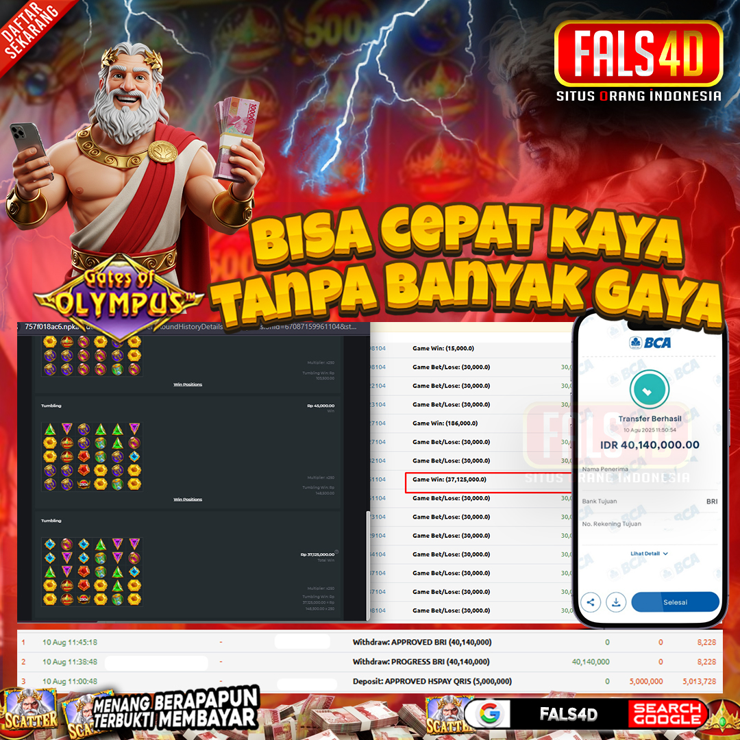 𝐏𝐞𝐦𝐚𝐢𝐧 𝐈𝐃 𝐫𝐚***𝐬𝟏𝟐𝟑 𝐌𝐞𝐧𝐚𝐧𝐠 𝐑𝐩 𝟒𝟎,𝟏𝟒𝟎,𝟎𝟎𝟎 𝐝𝐢 𝐆𝐚𝐭𝐞𝐬 𝐨𝐟 𝐎𝐥𝐲𝐦𝐩𝐮𝐬 𝟏𝟎𝟎𝟎 𝐅𝐀𝐋𝐒𝟒𝐃